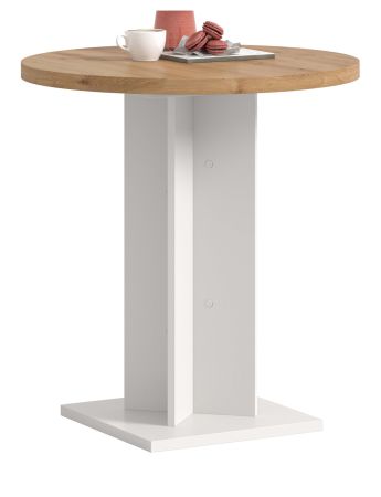 Esstisch Anton in Artisan Eiche und wei� K�chentisch rund 70 cm