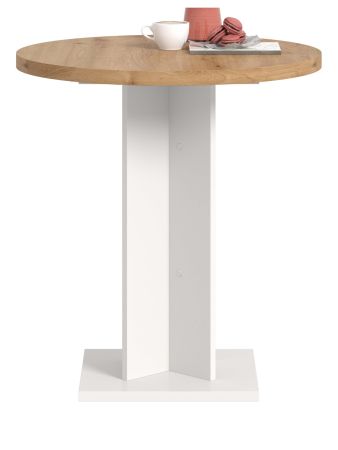 Esstisch Anton in Artisan Eiche und wei� K�chentisch rund 70 cm