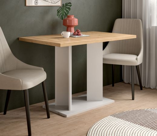 Esstisch Anton in Artisan Eiche und wei� K�chentisch 110 x 70 cm
