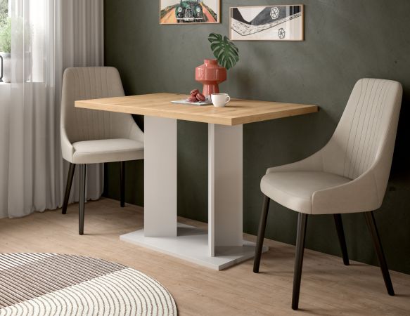 Esstisch Anton in Artisan Eiche und wei� K�chentisch 110 x 70 cm