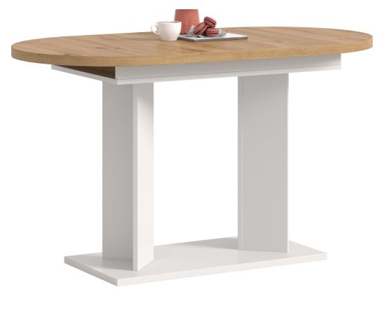 Esstisch Anton in Artisan Eiche und wei� K�chentisch ausziehbar 130 - 170 x 70 cm