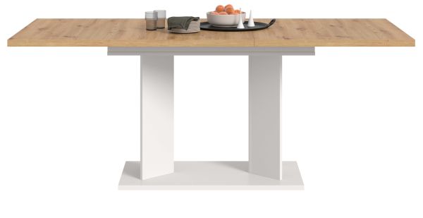 Esstisch Anton in Artisan Eiche und wei� Tisch ausziehbar 150 - 190 x 90 cm