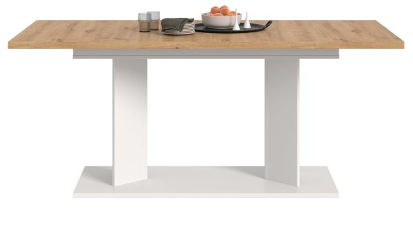 Esstisch Anton in Artisan Eiche und wei� Tisch ausziehbar 140 - 220 x 90 cm