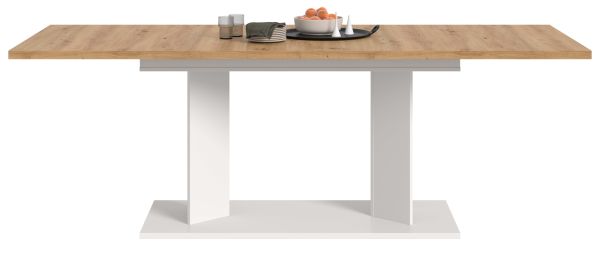 Esstisch Anton in Artisan Eiche und wei� Tisch ausziehbar 140 - 220 x 90 cm