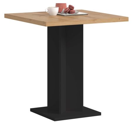 Esstisch Anton in Artisan Eiche und schwarz K�chentisch 70 x 70 cm