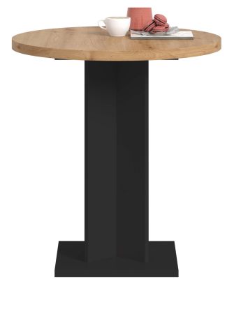 Esstisch Anton in Artisan Eiche und schwarz K�chentisch rund 70 cm