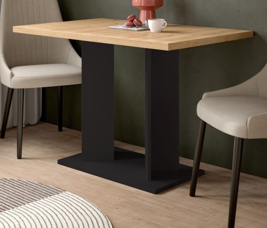 Esstisch Anton in Artisan Eiche und schwarz K�chentisch 110 x 70 cm