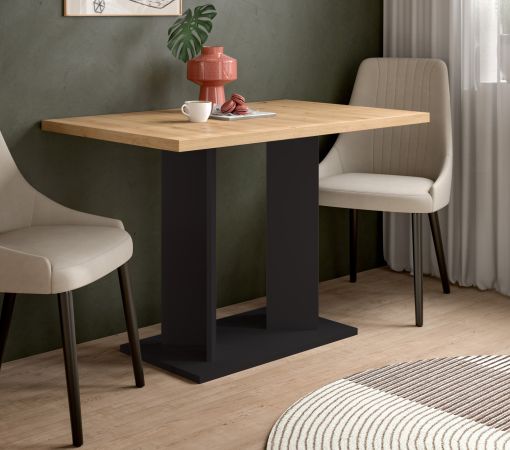 Esstisch Anton in Artisan Eiche und schwarz K�chentisch 110 x 70 cm