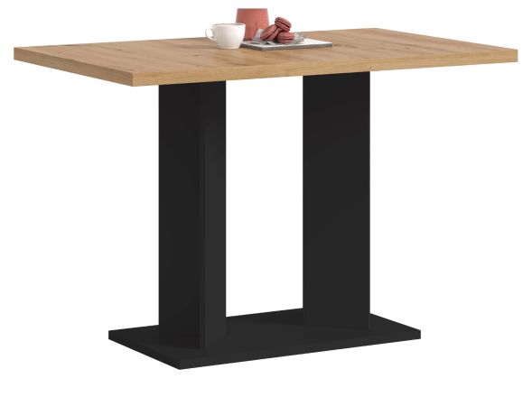Esstisch Anton in Artisan Eiche und schwarz K�chentisch 110 x 70 cm
