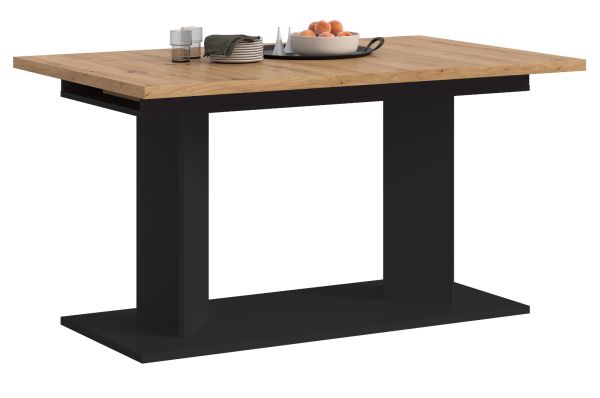 Esstisch Anton in Artisan Eiche und schwarz Tisch ausziehbar 140 - 220 x 90 cm