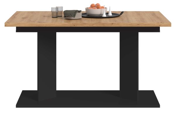 Esstisch Anton in Artisan Eiche und schwarz Tisch ausziehbar 140 - 220 x 90 cm