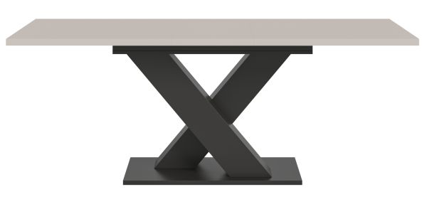 Esstisch Home-X in kaschmir und grau Tisch ausziehbar 150 - 190 cm