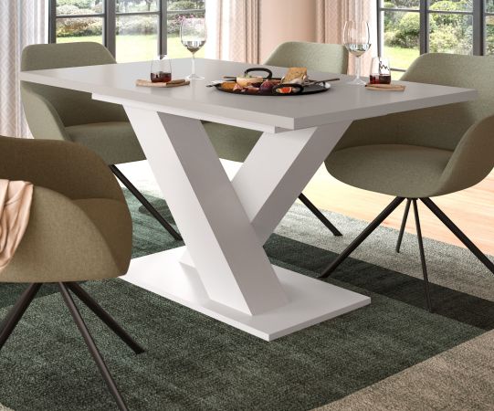 Esstisch Home-X in kaschmir und wei� Tisch ausziehbar 150 - 190 cm