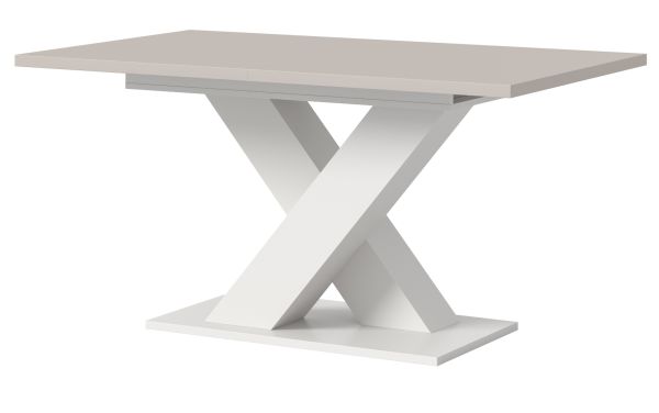Esstisch Home-X in kaschmir und wei� Tisch ausziehbar 150 - 190 cm