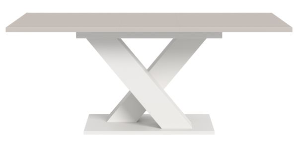 Esstisch Home-X in kaschmir und wei� Tisch ausziehbar 150 - 190 cm