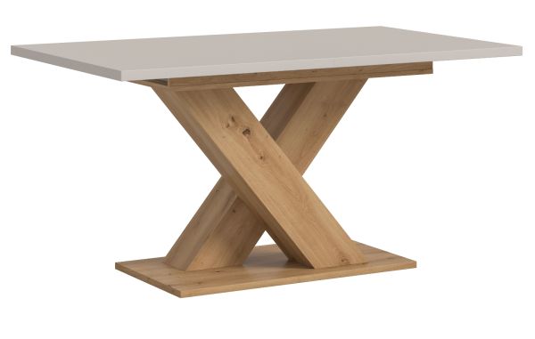 Esstisch Home-X in kaschmir und Artisan Eiche Tisch ausziehbar 150 - 190 cm