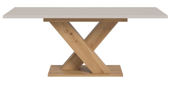 Esstisch Home-X in kaschmir und Artisan Eiche Tisch ausziehbar 150 - 190 cm