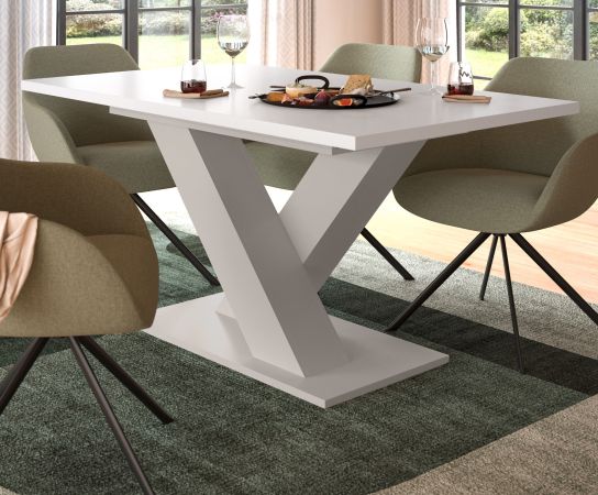 Esstisch Home-X in wei� und kaschmir Tisch ausziehbar 150 - 190 cm