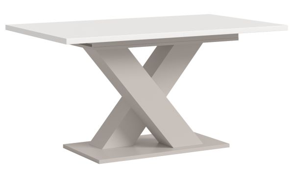 Esstisch Home-X in wei� und kaschmir Tisch ausziehbar 150 - 190 cm