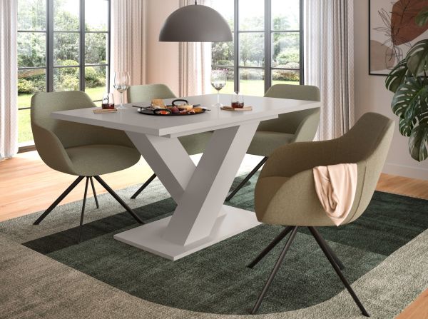 Esstisch Home-X in kaschmir Tisch ausziehbar 150 - 190 cm