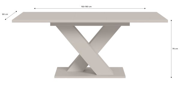 Esstisch Home-X in kaschmir Tisch ausziehbar 150 - 190 cm