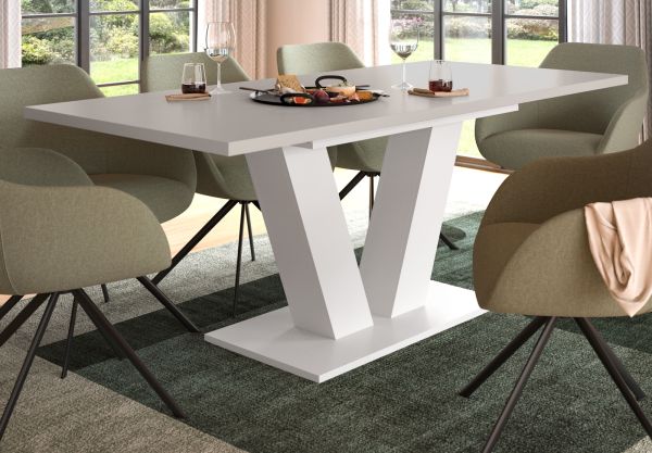 Esstisch Home-X in kaschmir und wei� Tisch ausziehbar 150 - 190 cm