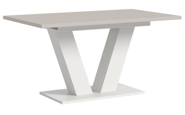 Esstisch Home-X in kaschmir und wei� Tisch ausziehbar 150 - 190 cm