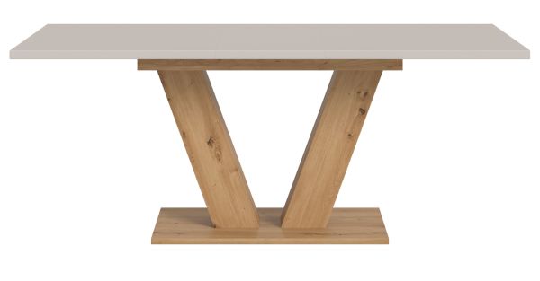 Esstisch Home-X in kaschmir und Artisan Eiche Tisch ausziehbar 150 - 190 cm