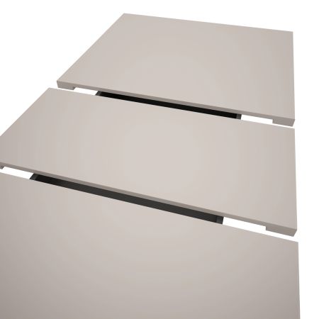 Esstisch Home-X in kaschmir und grau S�ulentisch ausziehbar 150 - 190 cm