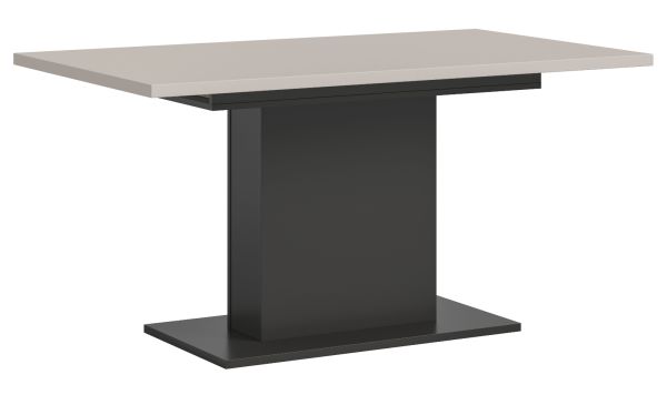 Esstisch Home-X in kaschmir und grau S�ulentisch ausziehbar 150 - 190 cm