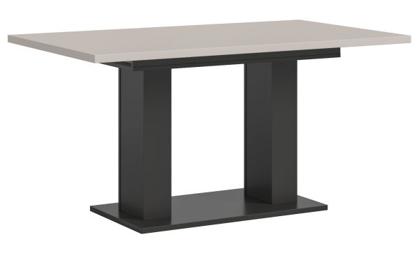 Esstisch Home-X in kaschmir und grau S�ulentisch ausziehbar 150 - 190 cm