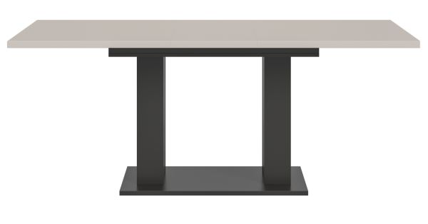 Esstisch Home-X in kaschmir und grau S�ulentisch ausziehbar 150 - 190 cm