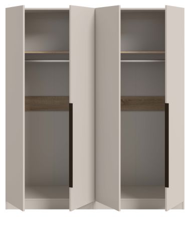 Kleiderschrank Swan in kaschmir Dreht�renschrank 4-t�rig 160 x 181 cm