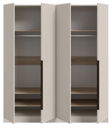 Kleiderschrank Swan in kaschmir Dreht�renschrank 4-t�rig 160 x 181 cm