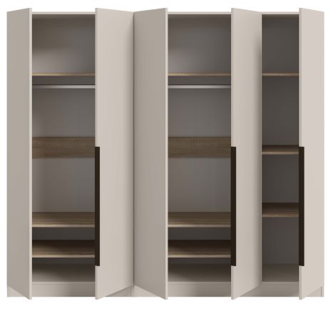 Kleiderschrank Swan in kaschmir Dreht�renschrank 5-t�rig 200 x 181 cm