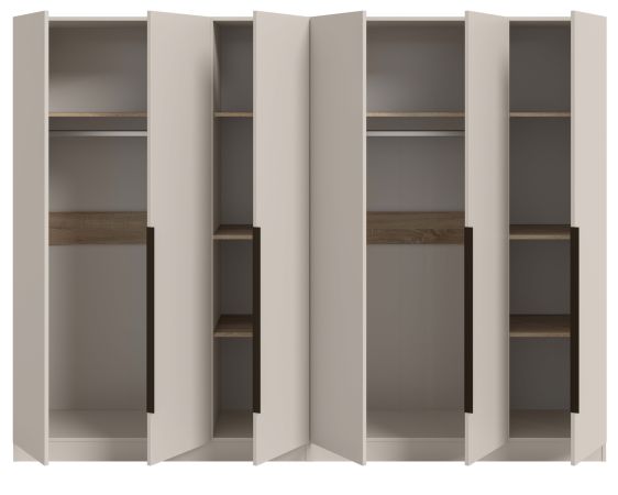 Kleiderschrank Swan in kaschmir Dreht�renschrank 6-t�rig 240 x 181 cm