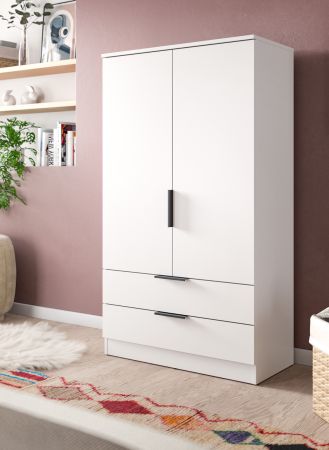 Kleiderschrank Swan in wei� W�scheschrank 2-t�rig 80 x 140 cm