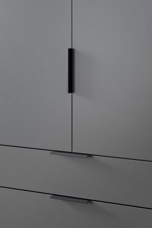 Kleiderschrank Swan in grau W�scheschrank 2-t�rig 80 x 140 cm