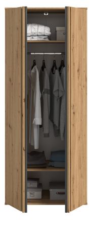 Kleiderschrank Bj�rke in Artisan Eiche und grau Dreht�renschrank 2-t�rig 80 x 192 cm
