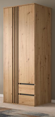 Kleiderschrank Bj�rke in Artisan Eiche und grau Dreht�renschrank 2-t�rig 80 x 192 cm