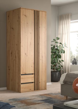 Kleiderschrank Bj�rke in Artisan Eiche und grau Dreht�renschrank 2-t�rig 80 x 192 cm