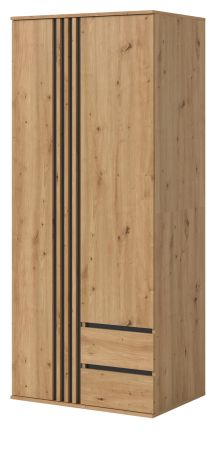Kleiderschrank Bj�rke in Artisan Eiche und grau Dreht�renschrank 2-t�rig 80 x 192 cm