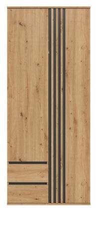 Kleiderschrank Bj�rke in Artisan Eiche und grau Dreht�renschrank 2-t�rig 80 x 192 cm