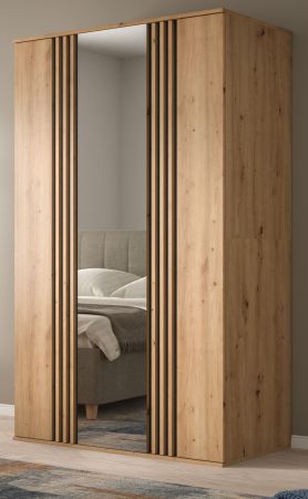 Kleiderschrank Bj�rke in Artisan Eiche und grau Dreht�renschrank mit Spiegel 120 x 192 cm