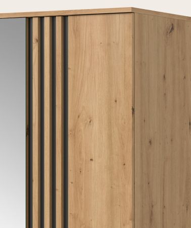 Kleiderschrank Bj�rke in Artisan Eiche und grau Dreht�renschrank mit Spiegel 120 x 192 cm