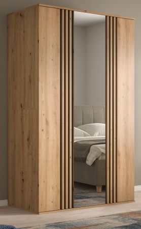 Kleiderschrank Bj�rke in Artisan Eiche und grau Dreht�renschrank mit Spiegel 120 x 192 cm