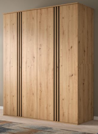Kleiderschrank Bj�rke in Artisan Eiche und grau Dreht�renschrank 4-t�rig 160 x 192 cm