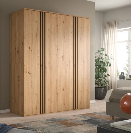 Kleiderschrank Bj�rke in Artisan Eiche und grau Dreht�renschrank 4-t�rig 160 x 192 cm