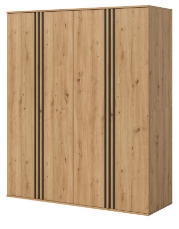 Kleiderschrank Bj�rke in Artisan Eiche und grau Dreht�renschrank 4-t�rig 160 x 192 cm