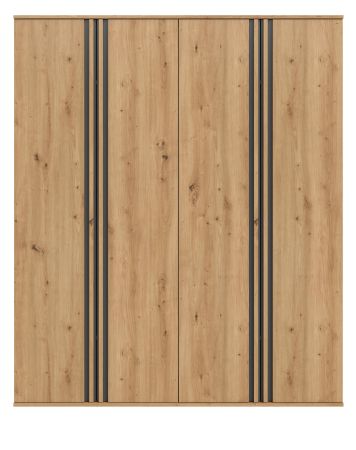 Kleiderschrank Bj�rke in Artisan Eiche und grau Dreht�renschrank 4-t�rig 160 x 192 cm
